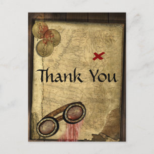  Pirate Map, Gouden Munten en  Look Briefkaart