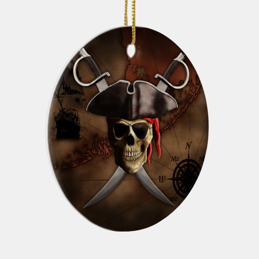 Pirate Map Keramisch Ornament (Rechts)