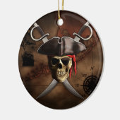 Pirate Map Keramisch Ornament (Links)