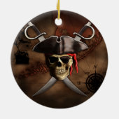 Pirate Map Keramisch Ornament (Achterkant)