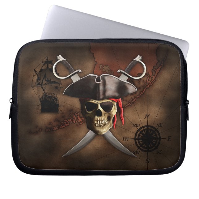 Pirate Map Laptop Sleeve (Voorkant)