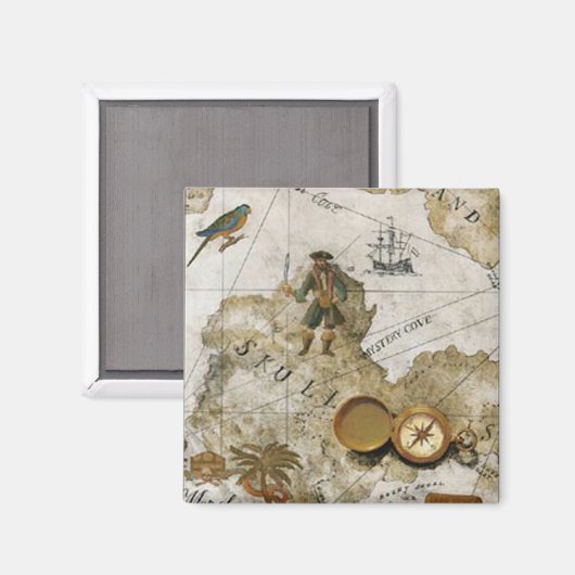 Pirate Map Magnet (Voorkant / Achterkant)