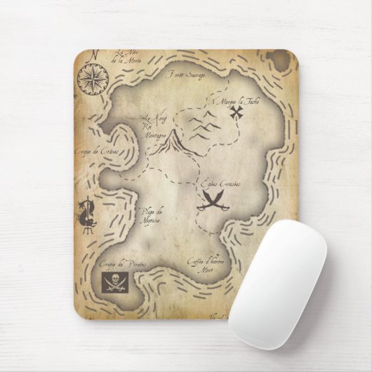 Pirate Map Mousepad Muismat (Met muis)