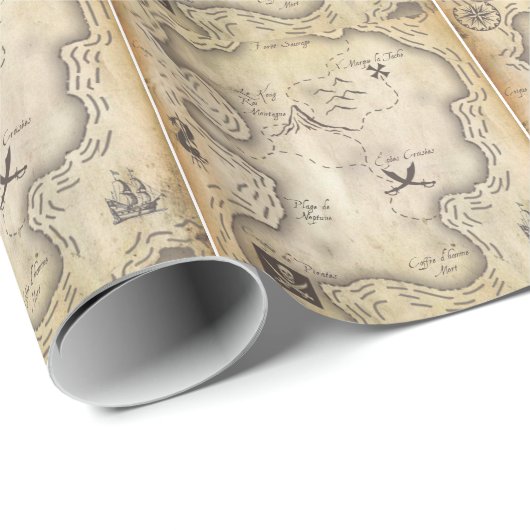 Pirate Map-omslagpapier Cadeaupapier (Rol Hoek)