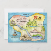 Pirate Map Party Invitation 4.25 x 5.5 inch Kaart (Voorkant)