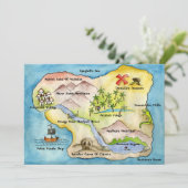 Pirate Map Party Invitation 5"x 7" Kaart (Staand voorkant)