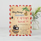 Pirate map party verjaardagsuitnodiging kaart (Staand voorkant)
