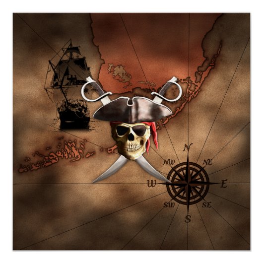 Pirate Map Perfect Poster (Voorkant)