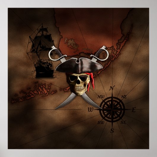 Pirate Map Poster (Voorkant)