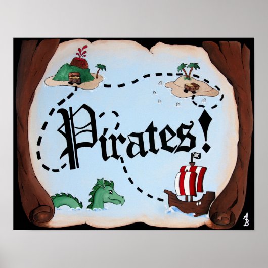 Pirate Map Poster (Voorkant)