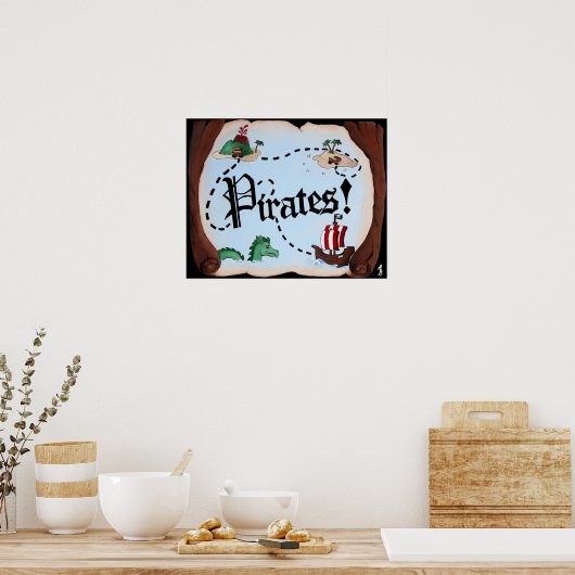 Pirate Map Poster (Keuken)