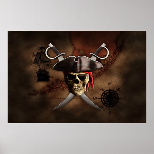 Pirate Map Poster (Voorkant)
