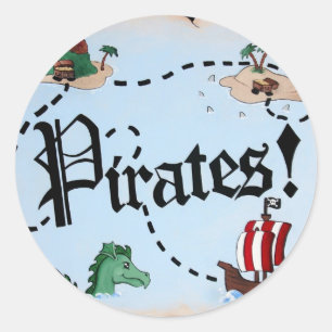 Pirate Map Ronde Sticker