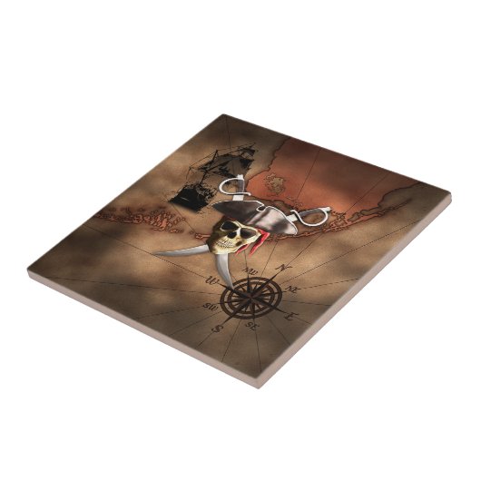 Pirate Map Tegeltje (Zijkant)