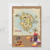 Pirate Map thema uitnodiging (Achterkant)