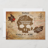 Pirate Map Uitnodiging (Voorkant)
