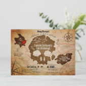 Pirate Map Uitnodiging (Staand voorkant)