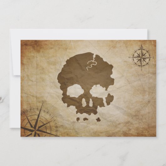 Pirate Map Uitnodiging (Achterkant)