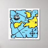  Pirate Map Verrekte Canvasafdruk (groot) Canvas Afdruk (Voorkant)