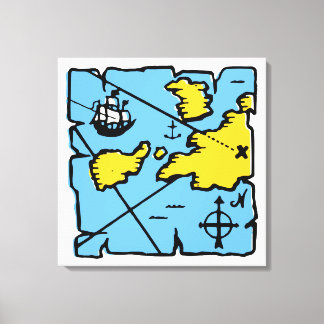 Pirate Map Verrekte Canvasafdruk (groot) Canvas Afdruk