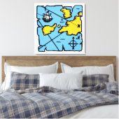 Pirate Map Verrekte Canvasafdruk (groot) Canvas Afdruk (Insitu (Slaapkamer))