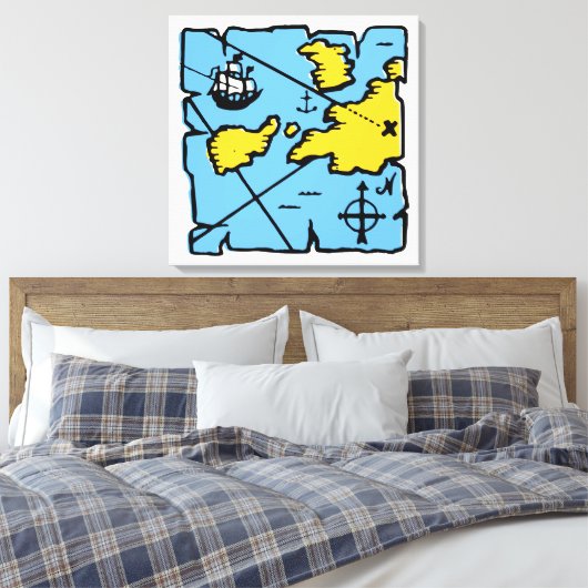  Pirate Map Verrekte Canvasafdruk (groot) Canvas Afdruk (Insitu (Slaapkamer))