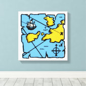  Pirate Map Verrekte Canvasafdruk (klein) Canvas Afdruk (Insitu (Houten vloer))