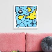  Pirate Map Verrekte Canvasafdruk (klein) Canvas Afdruk (Insitu (Woonkamer))