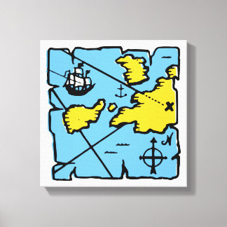  Pirate Map Verrekte Canvasafdruk (klein) Canvas Afdruk