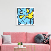 Pirate Map Verrekte Canvasafdruk (middelgroot) Canvas Afdruk (Insitu (Woonkamer))
