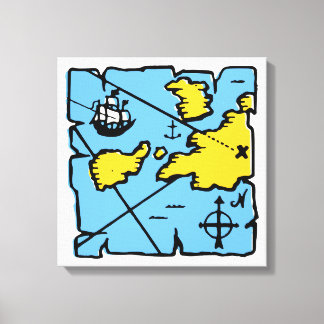 Pirate Map Verrekte Canvasafdruk (middelgroot) Canvas Afdruk