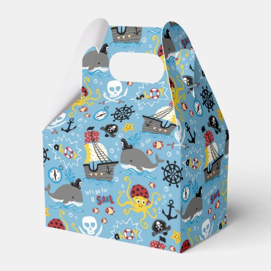 Pirate Marine Life Favor Box Bedankdoosjes (Achterkant)