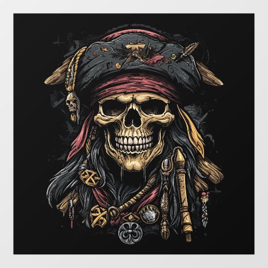 Pirate Mascot Venster Cling Raamsticker (Vel)