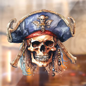 Pirate Mascot Venster Cling Raamsticker (Vel 2)