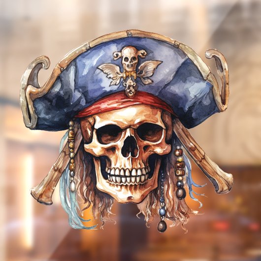Pirate Mascot Venster Cling Raamsticker (Vel 2)