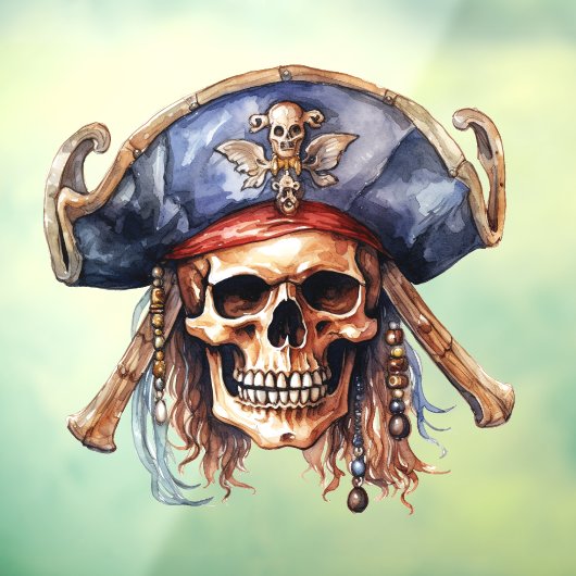 Pirate Mascot Venster Cling Raamsticker (Vel 3)