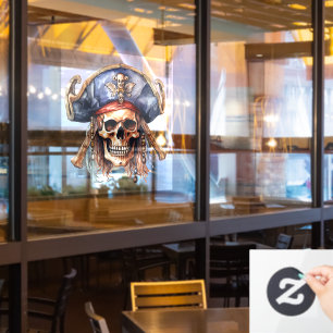 Pirate Mascot Venster Cling Raamsticker