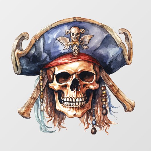 Pirate Mascot Venster Cling Raamsticker (Vel)