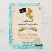 Pirate Meermin Uitnodiging (Voorkant / Achterkant)