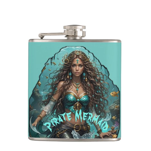 Pirate Meermin Vrouw Thunder_Cove Heupfles (Voorkant)