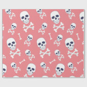 Pirate Meisje piraat schedel en cross botten thema Cadeaupapier (Vlak)