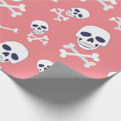 Pirate Meisje piraat schedel en cross botten thema Cadeaupapier (Hoek)