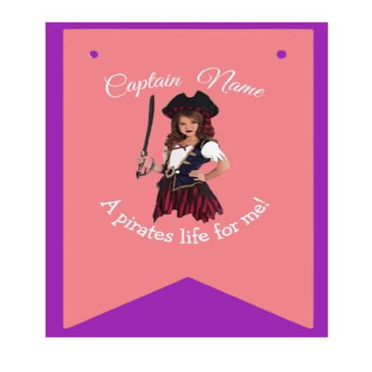 Pirate Meisje Roze Thema Vlaggetjes