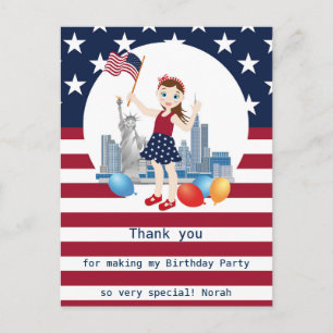 Pirate Meisje Schatkaart Fun Verjaardagsfeestje Briefkaart