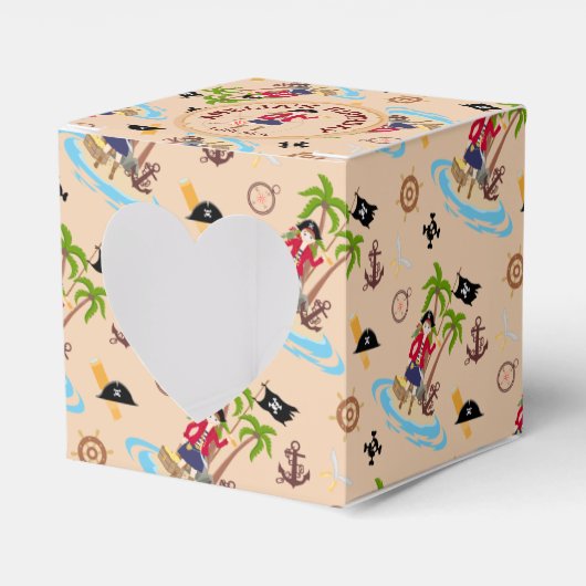 Pirate Meisje Schatkaart Leuk Verjaardagsfeest Bedankdoosjes (Voorkant Zijde)