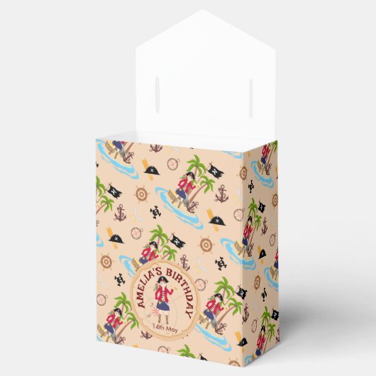 Pirate Meisje Schatkaart Leuk Verjaardagsfeest Bedankdoosjes (Geopend)