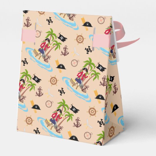 Pirate Meisje Schatkaart Leuk Verjaardagsfeest Bedankdoosjes (Achterkant)