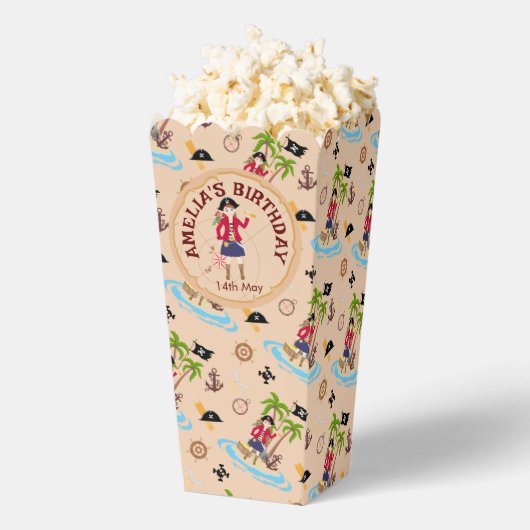 Pirate Meisje Schatkaart Leuk Verjaardagsfeest Bedankdoosjes (Popped)