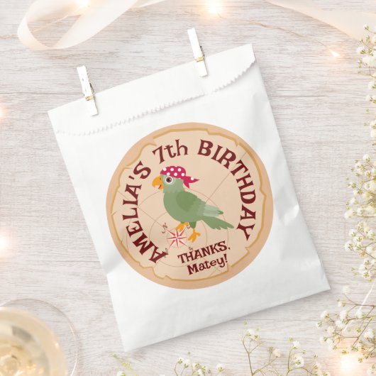 Pirate Meisje Schatkaart Leuk Verjaardagsfeest Bedankzakje (Geknipt)