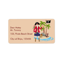 Pirate Meisje Schatkaart Leuk Verjaardagsfeest Etiket